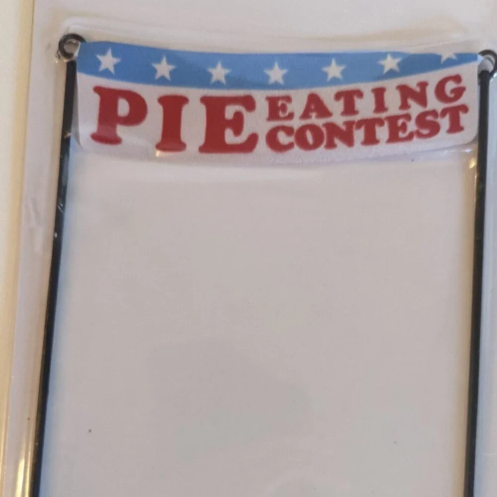 NWT Tiny Treasures Miniature Pie Eating Contest 4th of July Banner Celebrate It